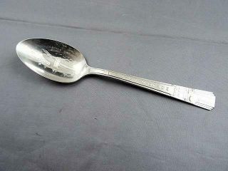 Silver Plate Souvenir Spoon 1939 York Worlds Fair Textile Building