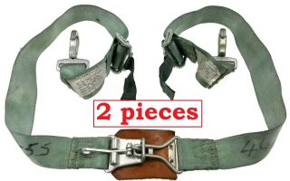X2 Vintage Usaf Aircraft Helicopter Safety Seat Lap Belt Troop Mc - 1a Army Aerial