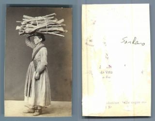 San Remo Costumi Vintage Carte De Visite,  Cdv Cdv,  Tirage Albuminé,  6 X 10.  5