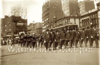 1890s Era Photo Glass Negative Gar Civil War Vets Parade Street Scene Buffalo Ny