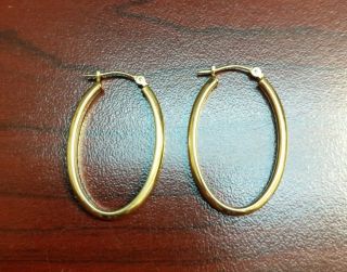 Vintage 14k Yellow Gold Oval Earrings - 1.  2 Grams