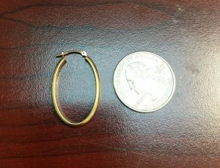 Vintage 14k Yellow Gold Oval Earrings - 1.  2 grams 3