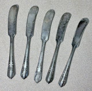 Five (5) Vintage Silver Plate 6 " Butter Knives – Marathon Silver Plate