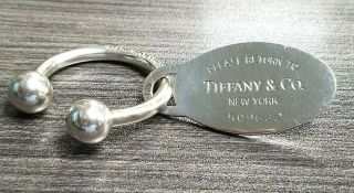 Vintage Tiffany & Co Horseshoe Key Ring W/oval Please Return To Tiffany Tag 925