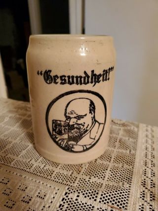 Vintage " Gesundheit " Stoneware Beer Stein