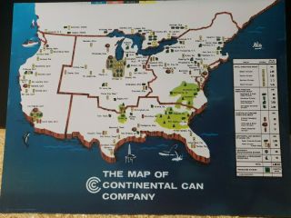 Map Of Continental Can Co.  Unrolled 1 Pint Beer Can