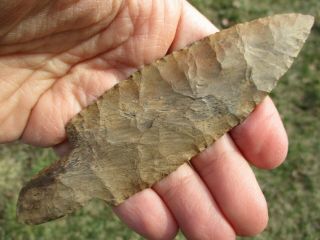 Authentic 5 1/16 " Turkeytail Arrowhead Found In Hickman Co.  Tennessee