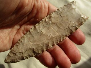 Authentic 4 7/8 " Fluted Paleo Clovis Arrowhead Found In Callaway Co.  Missouri