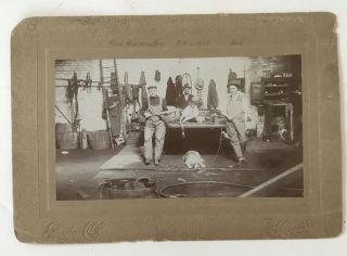 Rare Large 7 X 10 1/4 Ins Cabinet Card Veterinary Hospital Broadway,  Los Angeles