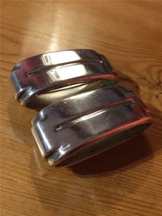 Set Of 2 Vintage Silver Plated Epns Napkin Rings Flat Oval