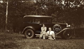 1930s Era Photo Negative Car Advertising Auto Radio Station Wlac Nashville Tn