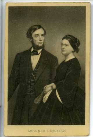 Rare Mary Todd Mr And Mrs Abraham Lincoln Civil War Era Vintage Cdv Photo
