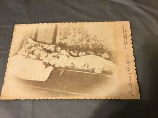 Vintage Victorian Cabinet Card Photo Post Mortem Baby,  Wolfesville Md