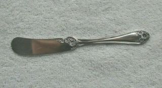 1910 Wm Rogers & Son Aa Silver Plated Butter Knife Flower 5 3/4 Inch