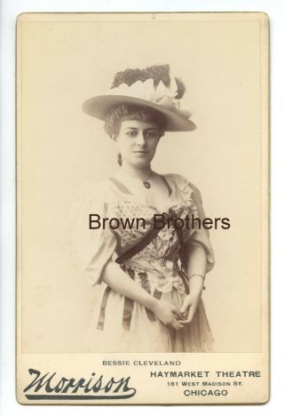 1880s Broadway Actress Bessie Cleveland Cabinet Card Photo By Morrison
