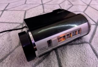 Vintage Sankyo Rolling Flip Digital Alarm Clock Model 412 Mcm Space Age