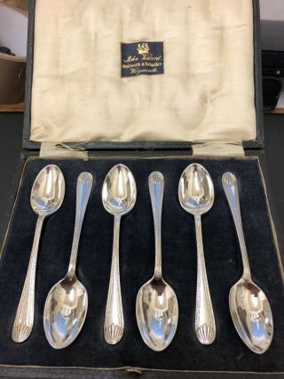 Set Of Six Vintage Silver Plated Teaspoons Boxed