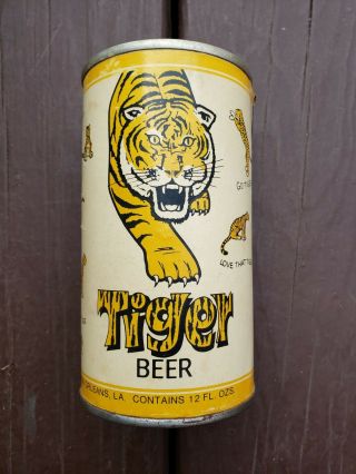 Tiger Beer Can,  Jackson Brewing Co.  Orleans,  La.  Paper Label Lsu Tigers