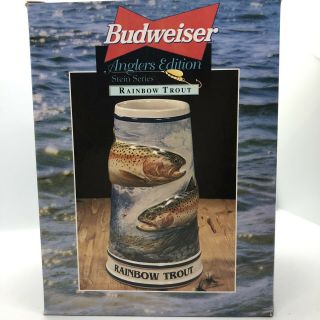 Budweiser Anglers Edition Rainbow Trout Stein 1998 Anheuser Busch