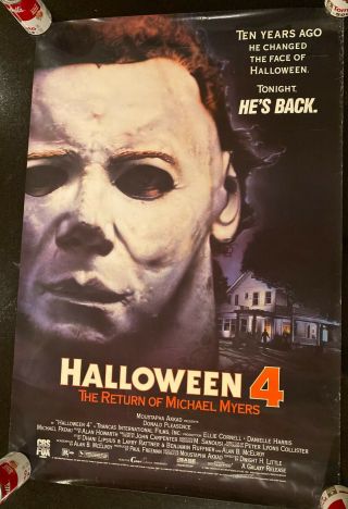 Halloween 4 Return Of Michael Myers 1989 Video Movie Poster 40 " X 27 " Vintage
