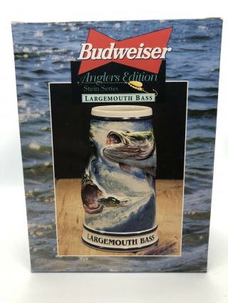 Budweiser Anglers Edition Largemouth Bass Stein 1996 Anheuser Busch