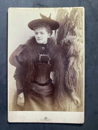 Victorian Photo: Cabinet Card: Pretty Young Lady Wristwatch: Bassano