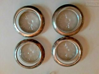 4 Vintage Frank M.  Whiting & Co Sterling Rim Coasters