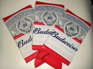Budweiser Beer 24 / 25 Oz Koozie - Set Of 3 - Fits Extra Ounce Cans & F/s