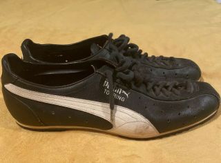 Vintage 80s Puma " Touring " Cycling Shoes,  Uk 11 Us 12 Leather,  L 