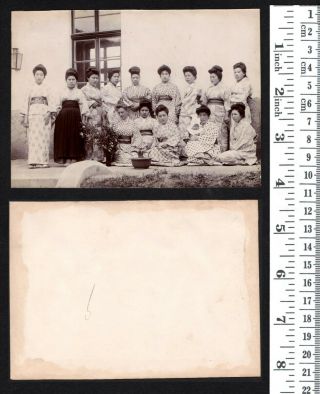 青島市 China Qingdao Tsingtau Kiautschou Japanese Girl School - orig photo ≈ 1906 2