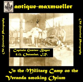 天津市 Tianjin Lang - Fang Barracks Opium Smoking Captain Beyer,  Officers - 1901