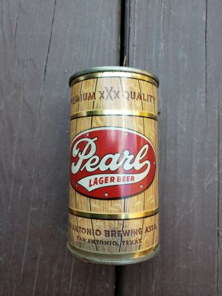Pearl Lager Flat Top Beer Can No Top