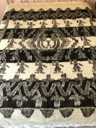 Vintage Handwoven Mayan Guatemalan Wool Momostenango Blanket