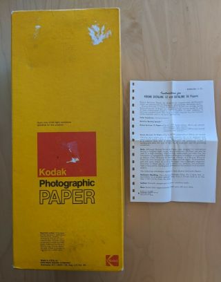 Vintage Kodak Ektaline 16 Paper Roll 12in X 475ft.  Open Box.  Unexposed.