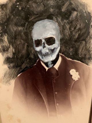 Antique Vintage Carte De Visite Skull Memento Mori Victorian Photography Art Cdv