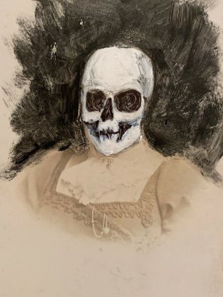Antique Vintage Carte De Visite Skull Memento Mori Victorian Photography Art CdV 2