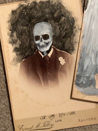 Antique Vintage Carte De Visite Skull Memento Mori Victorian Photography Art CdV 3