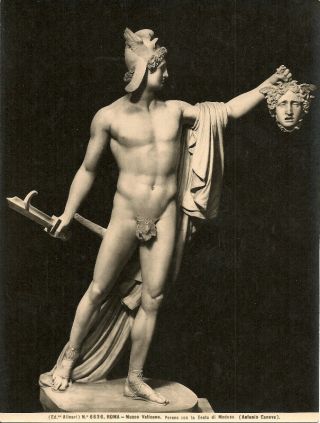 Alinari Nude Male Photo " Perseus And The Head Medusa " - Antonio Canova/vatican