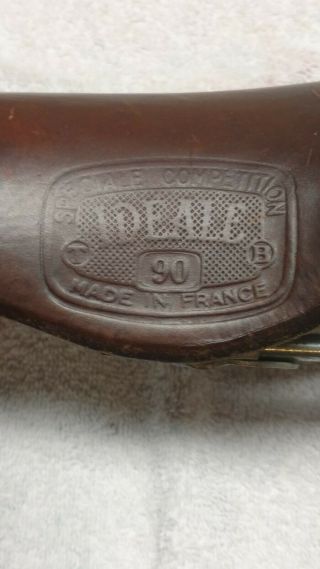 Vintage Ideale 90 Speciale Competition Bike Saddle,  Dark Brown,  Copper Rivets