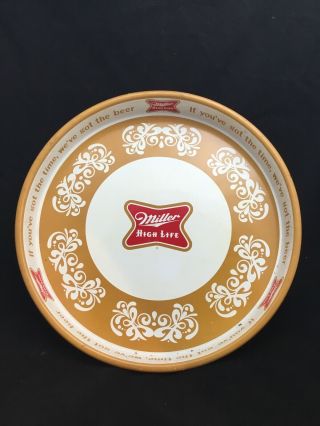 Vintage Retro Miller High Life Beer Tray Tin.  S21