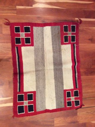 American Indian Wool Hand Woven Rug Southwest Circa 1960?