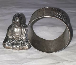 Figural Napkin Ring With The Figure Of A Buddha