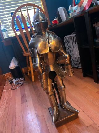 Large 28” Medieval Knight Metal Statue