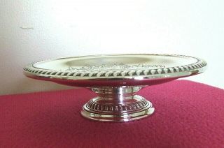 Antique Barker Ellis Silver Plate On Copper Small Pedestal Dish