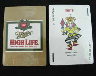 Vintage Gold Miller High Life Beer Playing Cards Made In Usa Hoyle