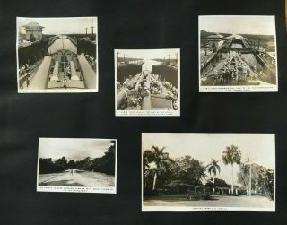 Old Naval Photographs Panama Canal Hms Hood Etc Vintage Photo Album Page 1920s