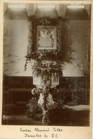 General Charles George Gordon Memorial Tablet.  Decorated By R.  E.  Vintage Citra