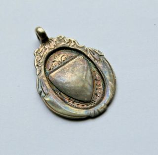 Antique 1930s Solid Sterling Silver Hand Engraved Pocket Watch Fob