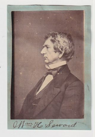 William H.  Seward Lincoln Sec Of State 1860s Mathew Brady Civil War Cdv Photo