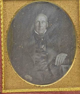 Antique Daguerreotype Of A Man,  In Folding Case 3.  70 " High Lock Well